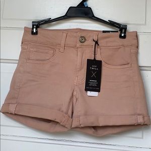 midi pink jean shorts